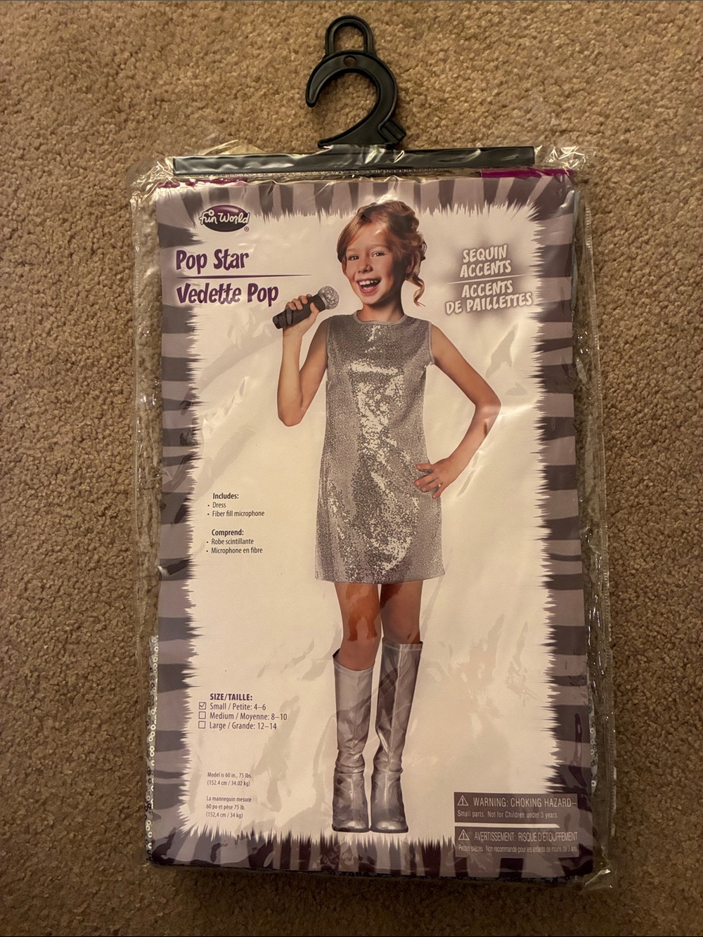 Fun World Girl’s Pop Star Costume - Size S (4/6)